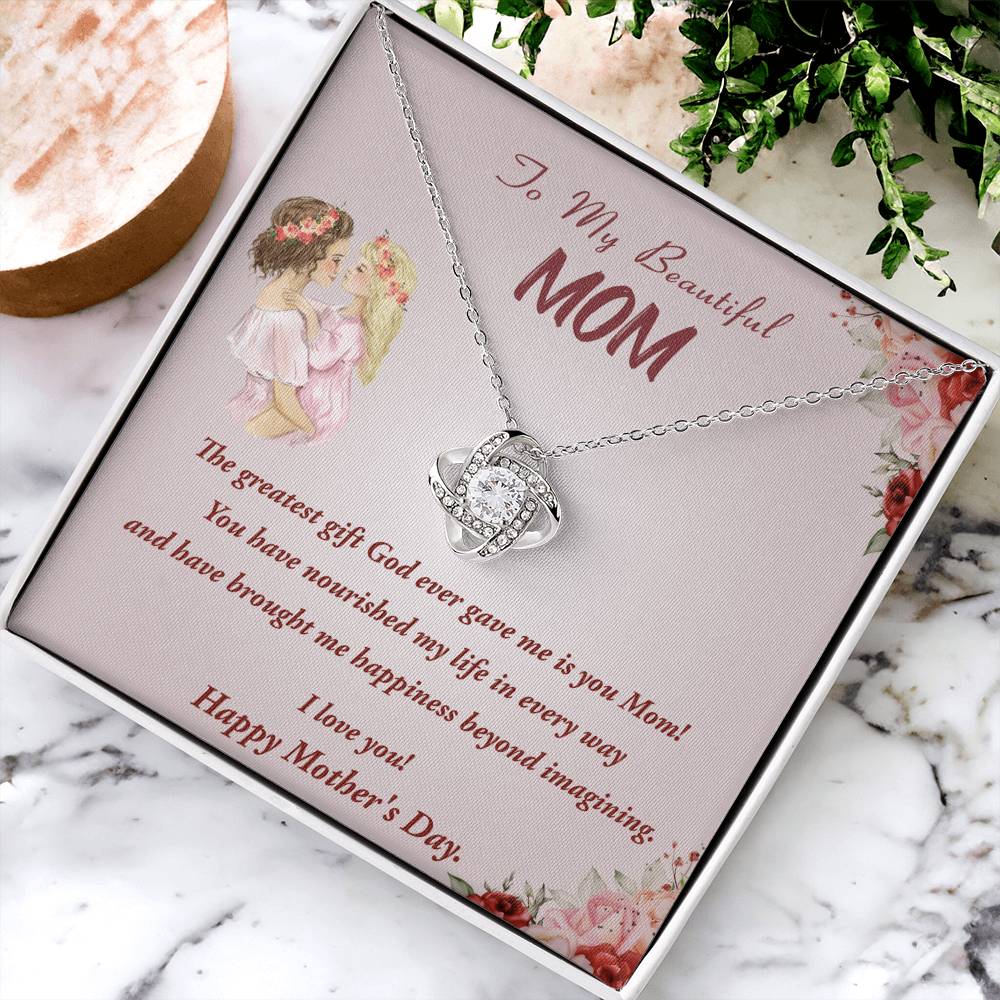 Mother&#39;s Day Gift Necklace To Mom From Daughter Gift Necklace Love Knot Pendant Necklace For Mom Mother&#39;s Day Gifts Love Knot Necklace