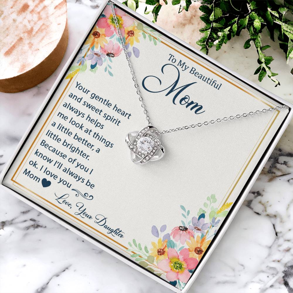 Mother&#39;s Day Happy Birthday Or Just T Say Mom I Love You Love Knot Necklace