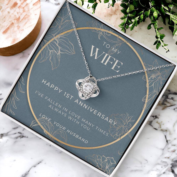 1 Year Anniversary Gift For Wife  1 Year Anniversary Gifts  1 Year Wedding Anniversary Gift Ideas  1St Wedding Anniversary Gift F Love Knot Necklace