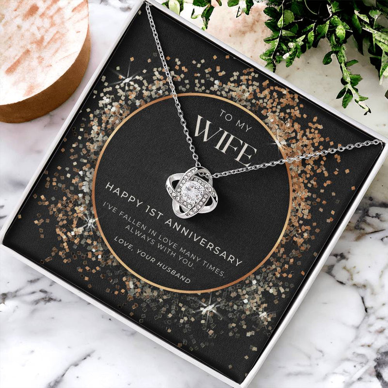1 Year Anniversary Gift For Wife  1 Year Anniversary Gifts  1 Year Wedding Anniversary Gift Ideas  1St Wedding Anniversary Gift F(4) Love Knot Necklace