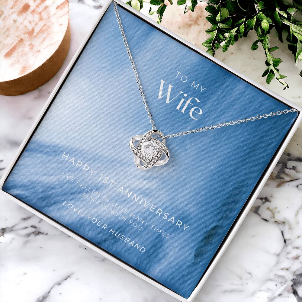 1 Year Anniversary Gift For Wife 1 Year Anniversary Gifts 1 Year Wedding Anniversary Gift Ideas 1St Wedding Anniversary Gift F(3) Love Knot Necklace