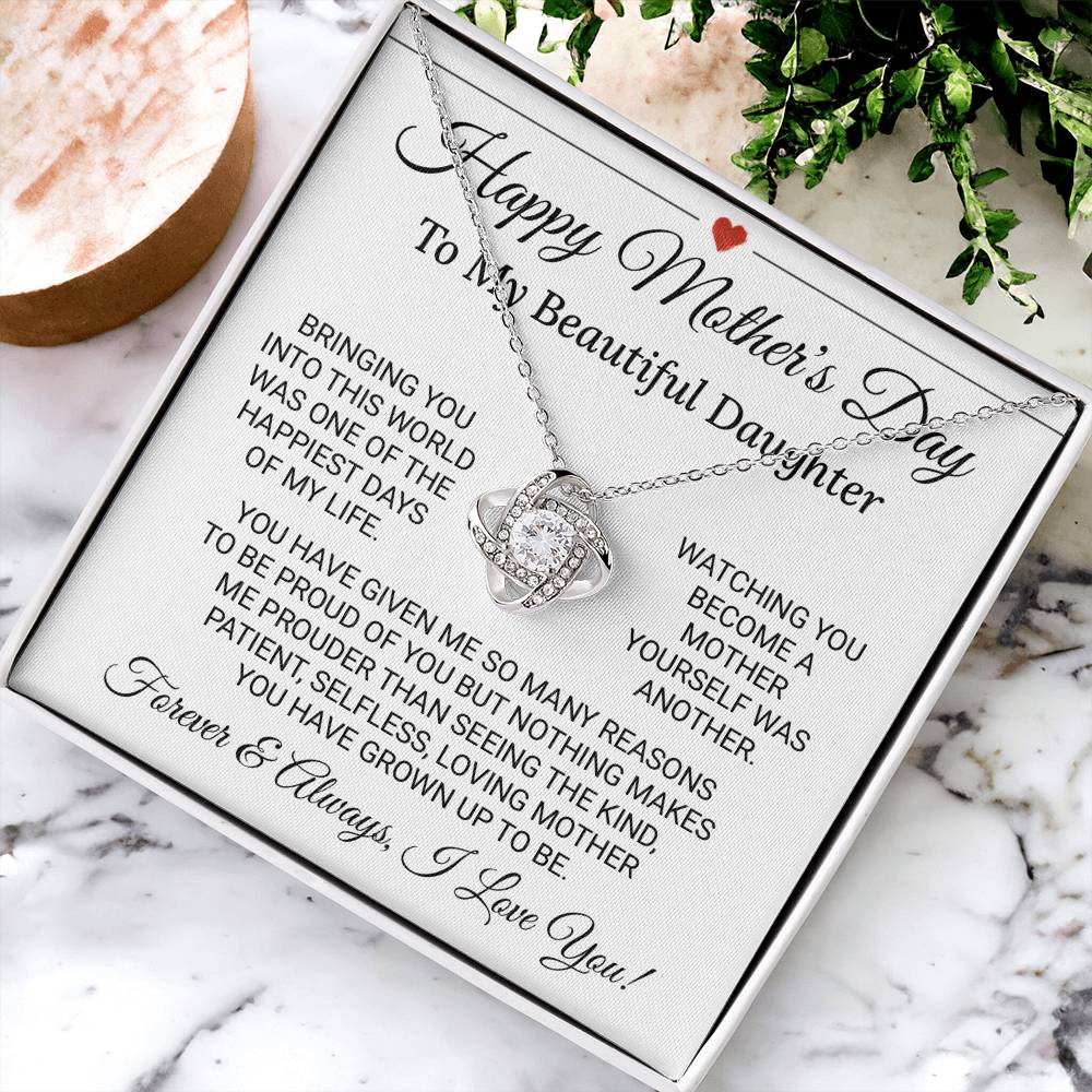 Mother&#39;s Day Gift For Daughter 2 Love Knot Necklace