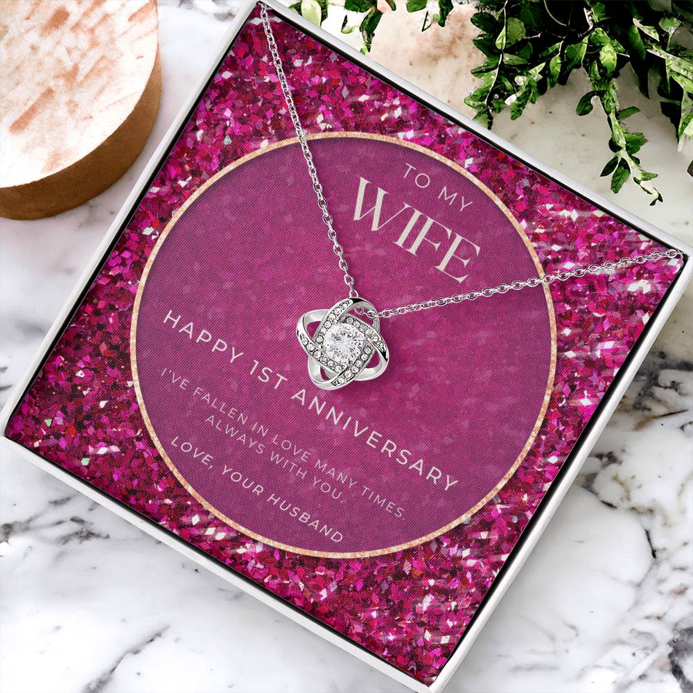 1 Year Anniversary Gift For Wife  1 Year Anniversary Gifts  1 Year Wedding Anniversary Gift Ideas  1St Wedding Anniversary Gift F(5) Love Knot Necklace