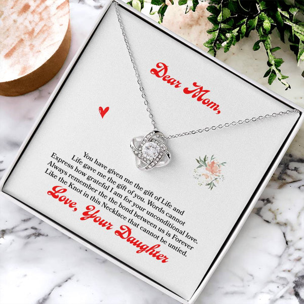 Gift For Mom - Love Knot Necklace 1 Love Knot Necklace