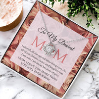 Mom I Love You More Than You Will Ever Know Cz Pendant And Earrings Gift Set Love Knot Necklace