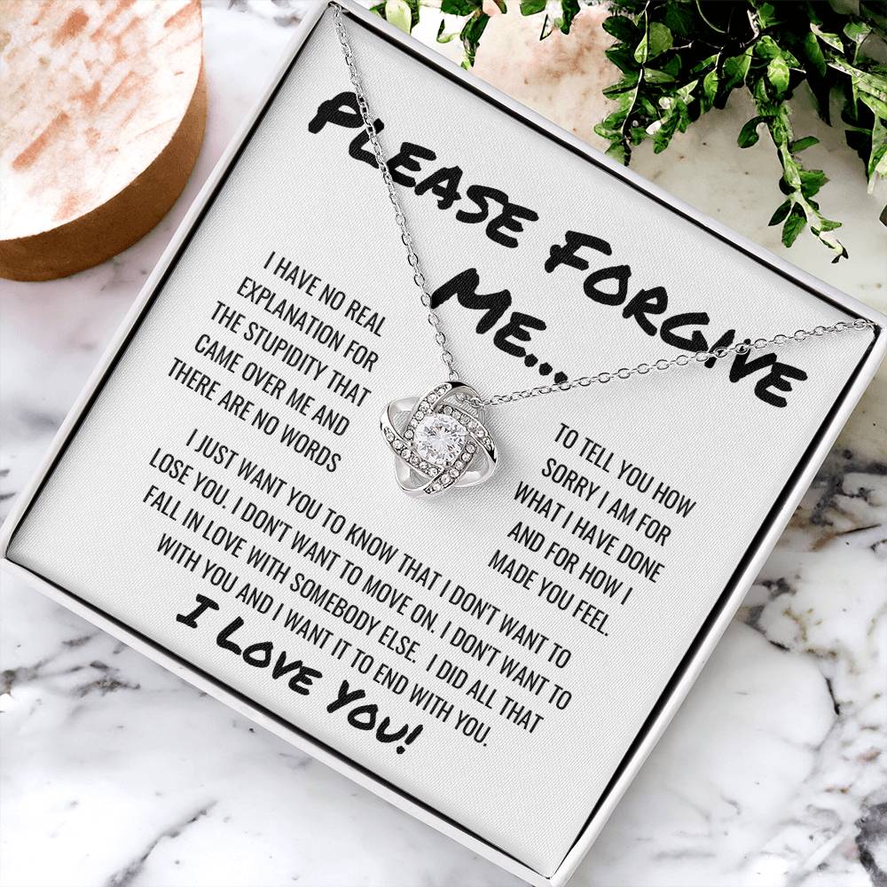 Sorry Forgive Me Apology Ne Love Knot Necklace