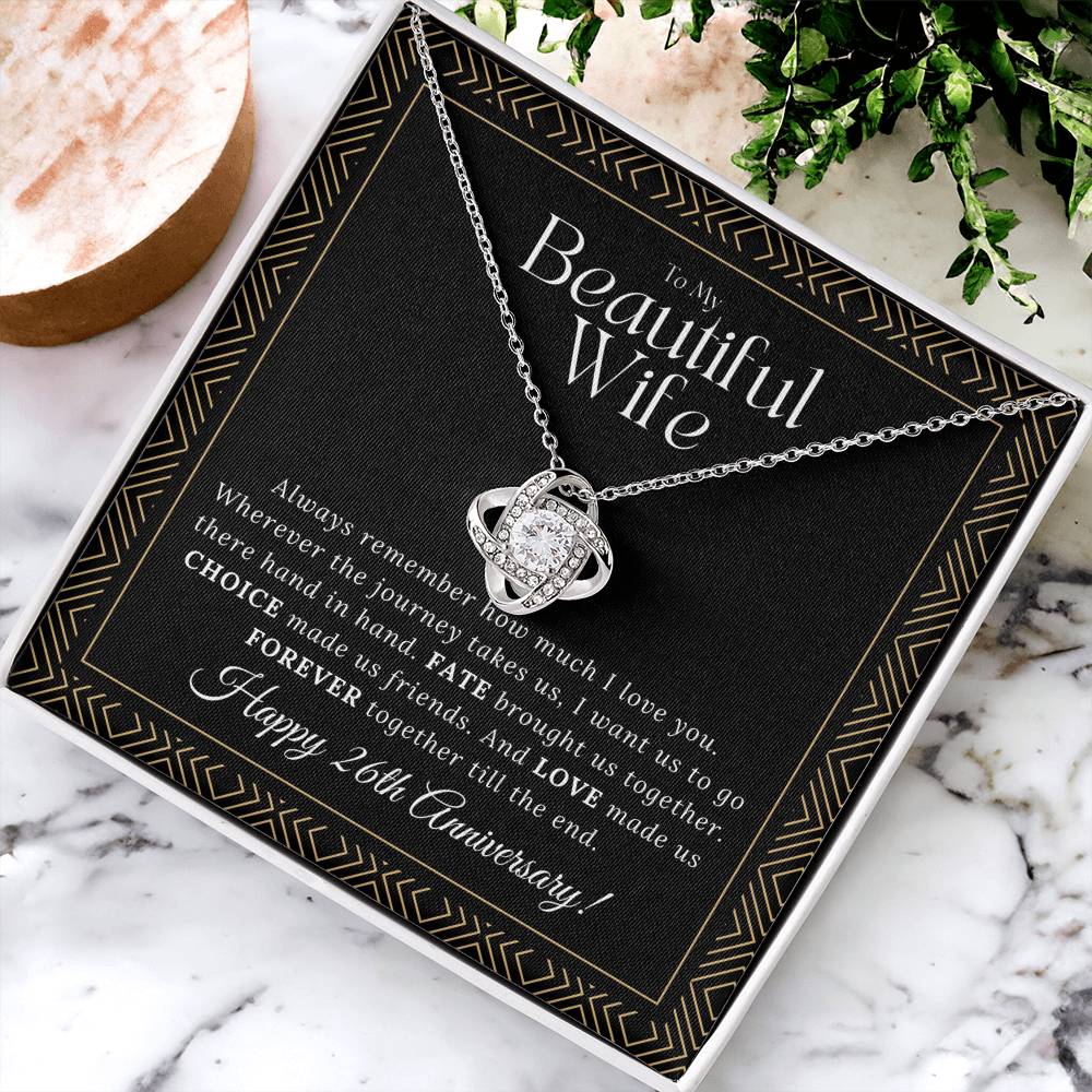 26 Year Anniversary Gift For Wife 26 Year Anniversary Gifts 26 Year Wedding Anniversary Gift Ideas 26Th Wedding Anniversary Gift F Love Knot Necklace