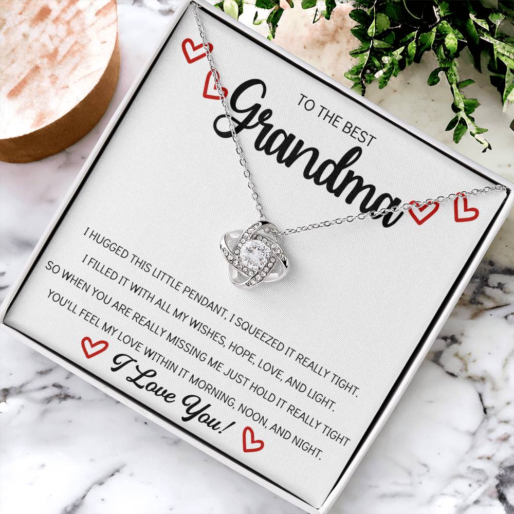 Grandma Necklace Gifts For Grandma From Granddaughter Or Grandson Mothers Day Gift Ideas For Grandma Best Grandma Ever Love Knot Necklace