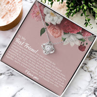 To My Best Friend On Her Wedding Day Bride Gift From Maid Of Honor Best Friend To Bride Necklace Wedding Gift Love Knot Necklace