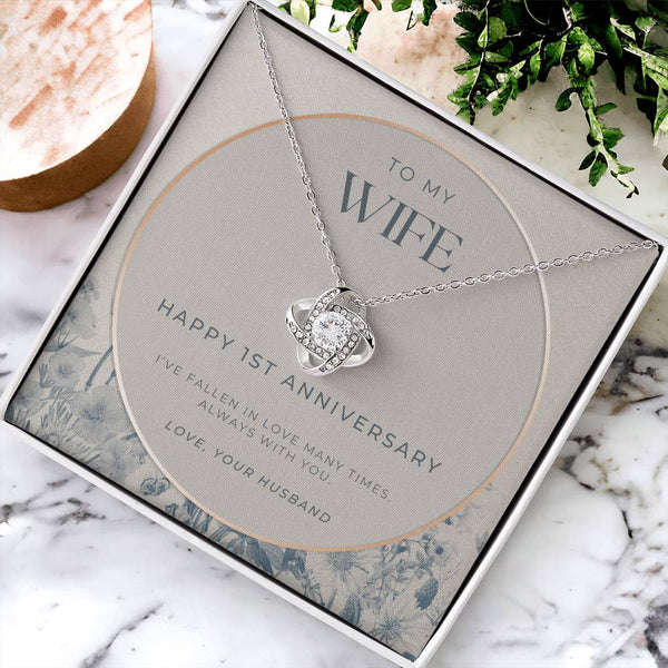 1 Year Anniversary Gift For Wife  1 Year Anniversary Gifts  1 Year Wedding Anniversary Gift Ideas  1St Wedding Anniversary Gift F(3) Love Knot Necklace