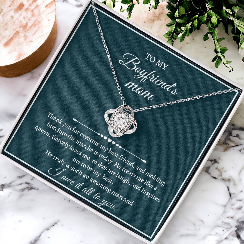 Love Knot Necklace Mother&#39;s Day Gift For Boyfriend&#39;s Mom - I Owe It All To You Love Knot Necklace
