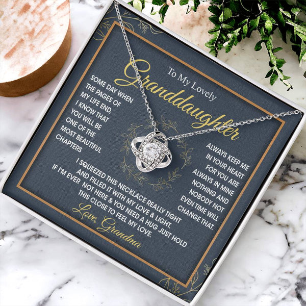 To My Lovely Granddaughter - You Will Be One Of The Most Beautiful Chapters Love Knot Necklace