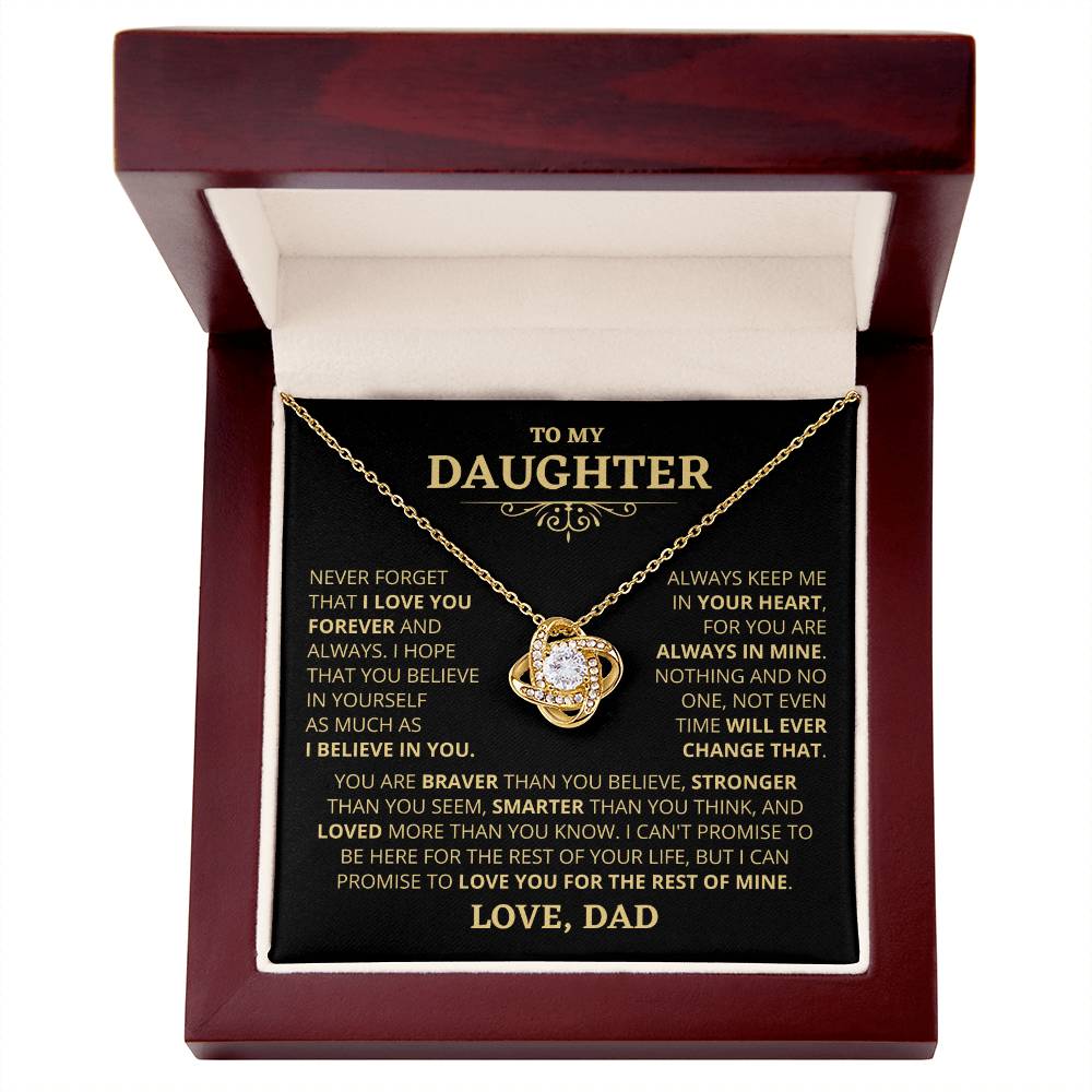 Gift For Daughter From Dad Loved More Than You Know Necklace Love Knot Necklace