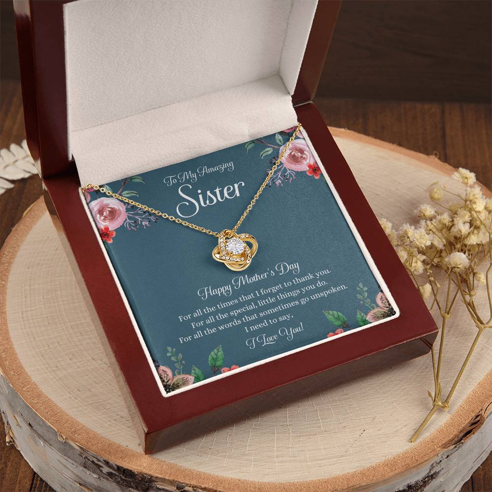 Mothers Day Gift For Sister Sister Mothers Day Gift Sister Necklace Gift On Mothers Day Sentimental Mothers Day Gift For Sister Jewelry 1 Love Knot Necklace