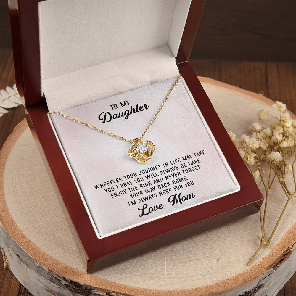 To My Daughter Necklace Gift From Mom Mothers Day Gift For Daughter From Mother Sentimental Jewelry Gifts For Daughter 2 Love Knot Necklace