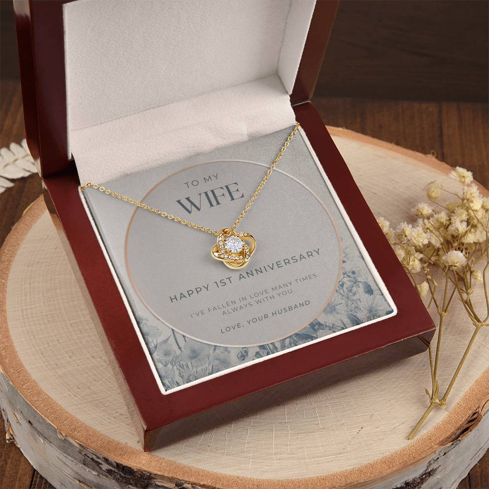 1 Year Anniversary Gift For Wife  1 Year Anniversary Gifts  1 Year Wedding Anniversary Gift Ideas  1St Wedding Anniversary Gift F(3) Love Knot Necklace