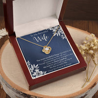 Gift For Wife I Do Navy Flower Love Knot Necklace Love Knot Necklace