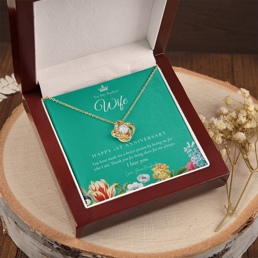 1 Year Anniversary Gift For Wife 1 Year Anniversary Gifts 1 Year Wedding Anniversary Gift Ideas 1St Wedding Anniversary Gift F(7) Love Knot Necklace