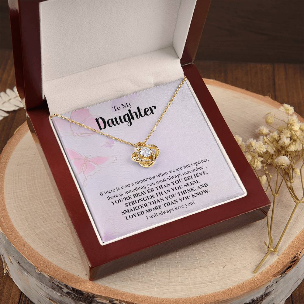 To My Daughter Necklace Gift From Mom Mothers Day Gift For Daughter From Mother Sentimental Jewelry Gifts For Daughter From Mom 5 Love Knot Necklace