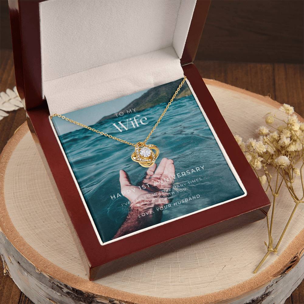 1 Year Anniversary Gift For Wife 1 Year Anniversary Gifts 1 Year Wedding Anniversary Gift Ideas 1St Wedding Anniversary Gift F(1) Love Knot Necklace