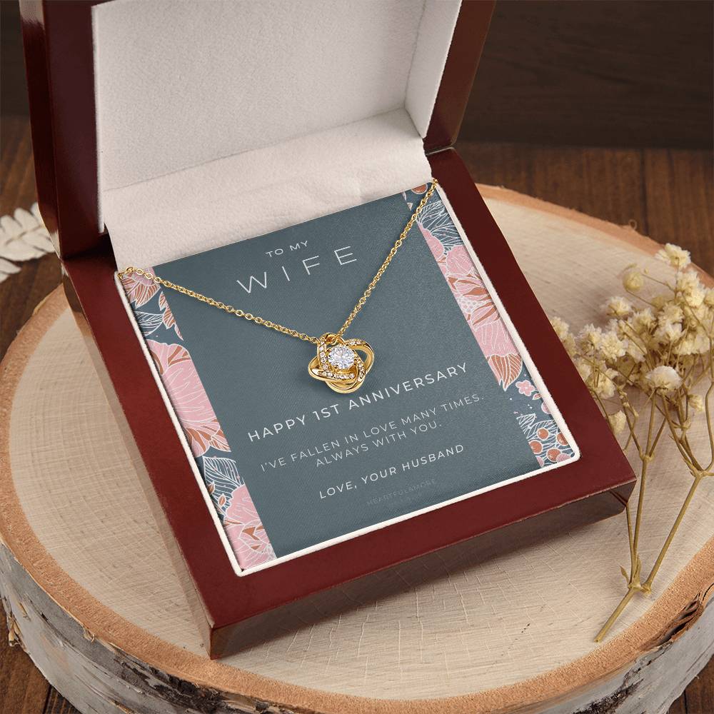 1 Year Anniversary Gift For Wife  1 Year Anniversary Gifts  1 Year Wedding Anniversary Gift Ideas  1St Wedding Anniversary Gift F(6) Love Knot Necklace