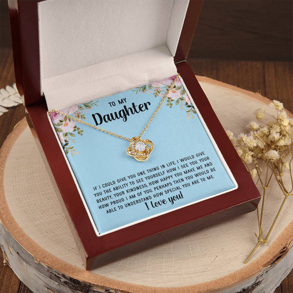 To My Daughter Necklace Gift From Mom Mothers Day Gift For Daughter From Mother Sentimental Jewelry Gifts For Daughter From Mom 7 Love Knot Necklace