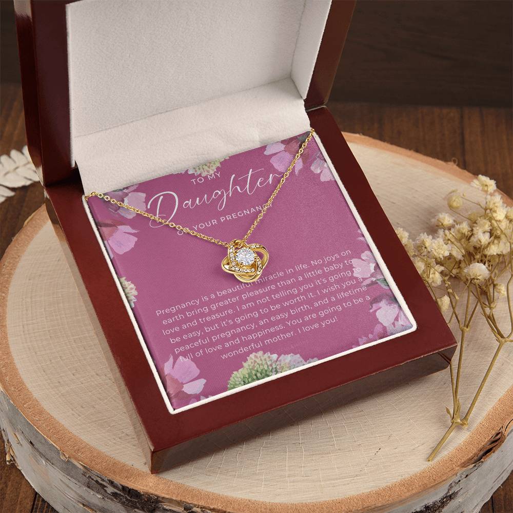 Pregnancy Gift For Daughter Expecting Mom Gift Pregnant Daughter Gift From Mom New Mom Baby Shower Gift  Love Knot Necklace