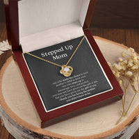 To My Beautiful Mom - Heart Melt Message Love Knot Necklace 1 Love Knot Necklace
