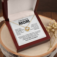 To My Amazing Mom - Heart Melt Message Love Knot Necklace Love Knot Necklace