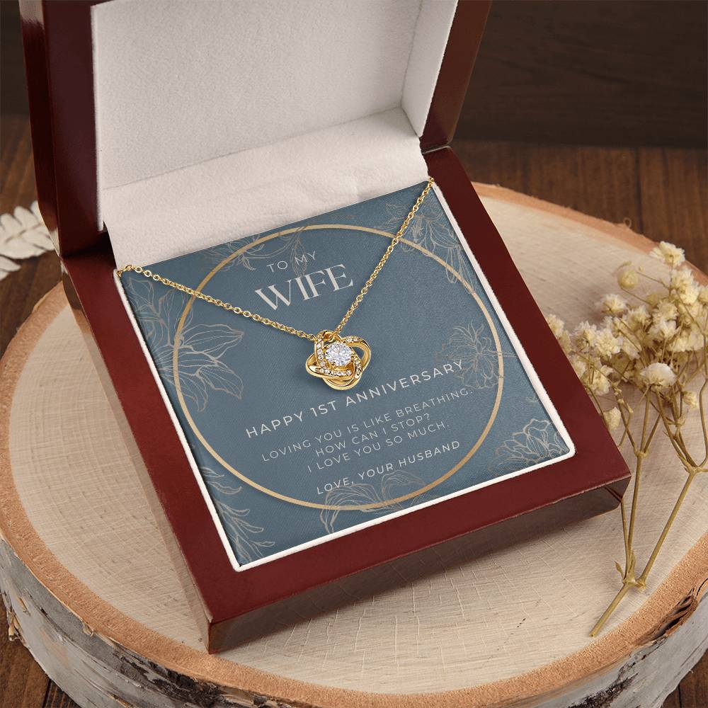 1 Year Anniversary Gift For Wife  1 Year Anniversary Gifts  1 Year Wedding Anniversary Gift Ideas  1St Wedding Anniversary Gift F(12) Love Knot Necklace