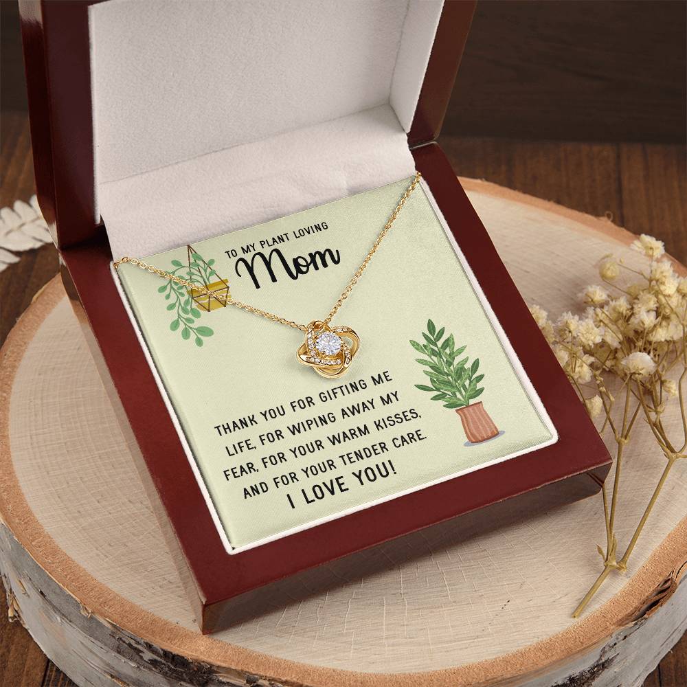 Plant Loving Gifts For Mothers Day Presents For Mom Birthday Plant Lover Gift From Daughter Necklace Gift From Son Love Knot Necklace