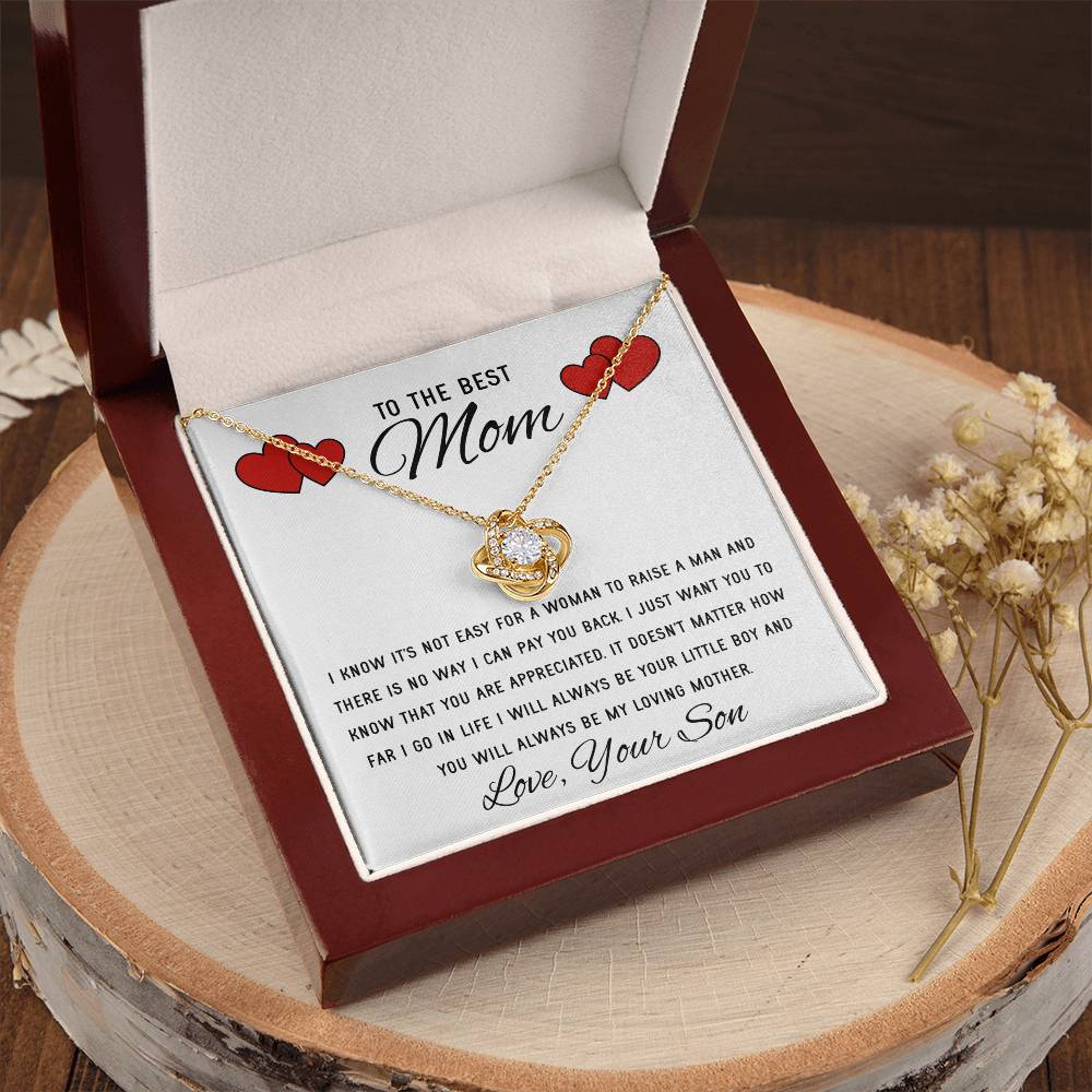 Mothers Day Gift From Son Mother Of The Groom Gift Presents For Mom Birthday Sentimental Jewelry Necklace For Mom Love Knot Necklace