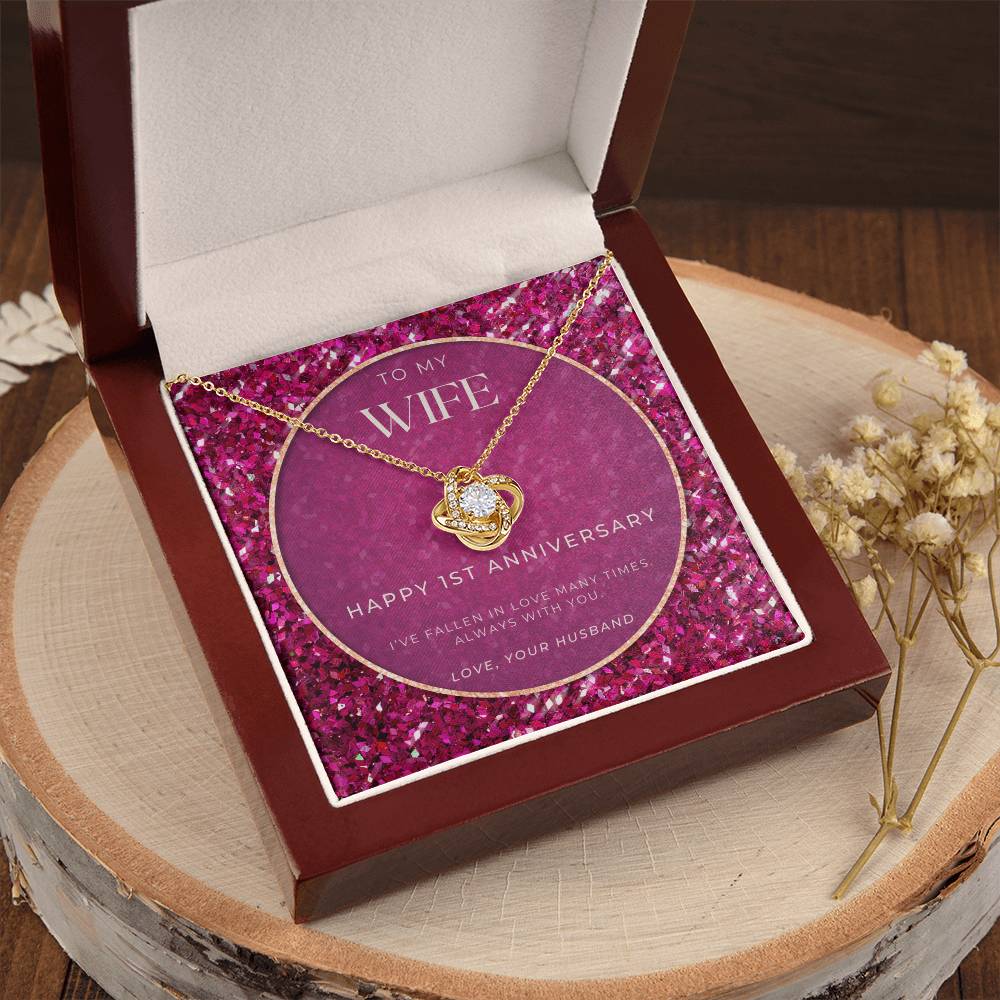 1 Year Anniversary Gift For Wife  1 Year Anniversary Gifts  1 Year Wedding Anniversary Gift Ideas  1St Wedding Anniversary Gift F(5) Love Knot Necklace