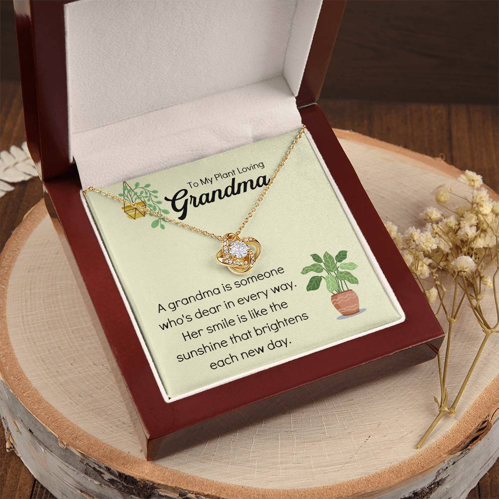 Plant Loving Gifts For Mothers Day Presents For Grandma Birthday Plant Lover Gift From Granddaughter Necklace Gift From Grandkids Love Knot Necklace