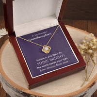 To My Beautiful Granddaughter Love Knot Necklace