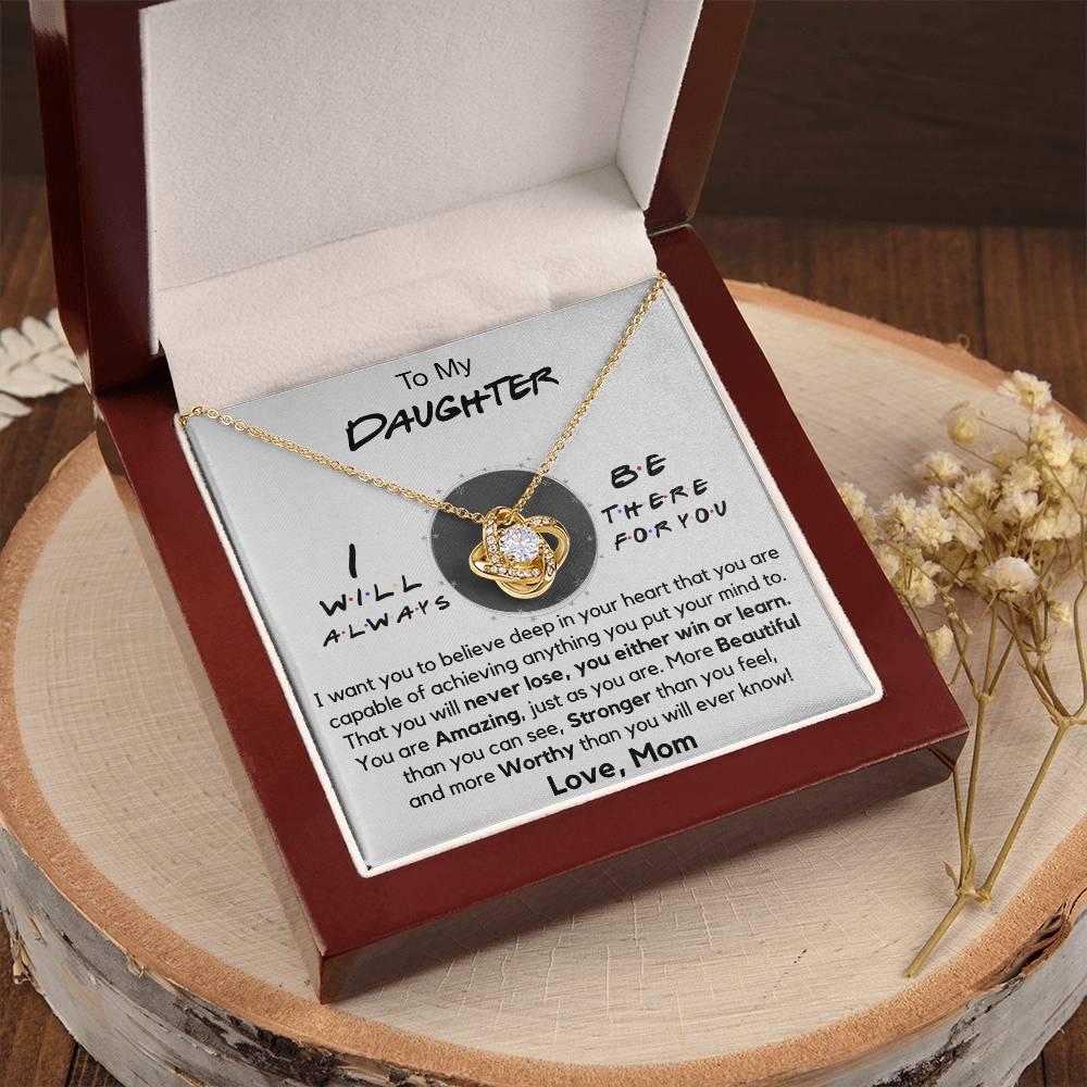To My Daughter  Daughter Gift From Mom Christmas Gift Daughter Birthday Graduatio Love Knot Necklace