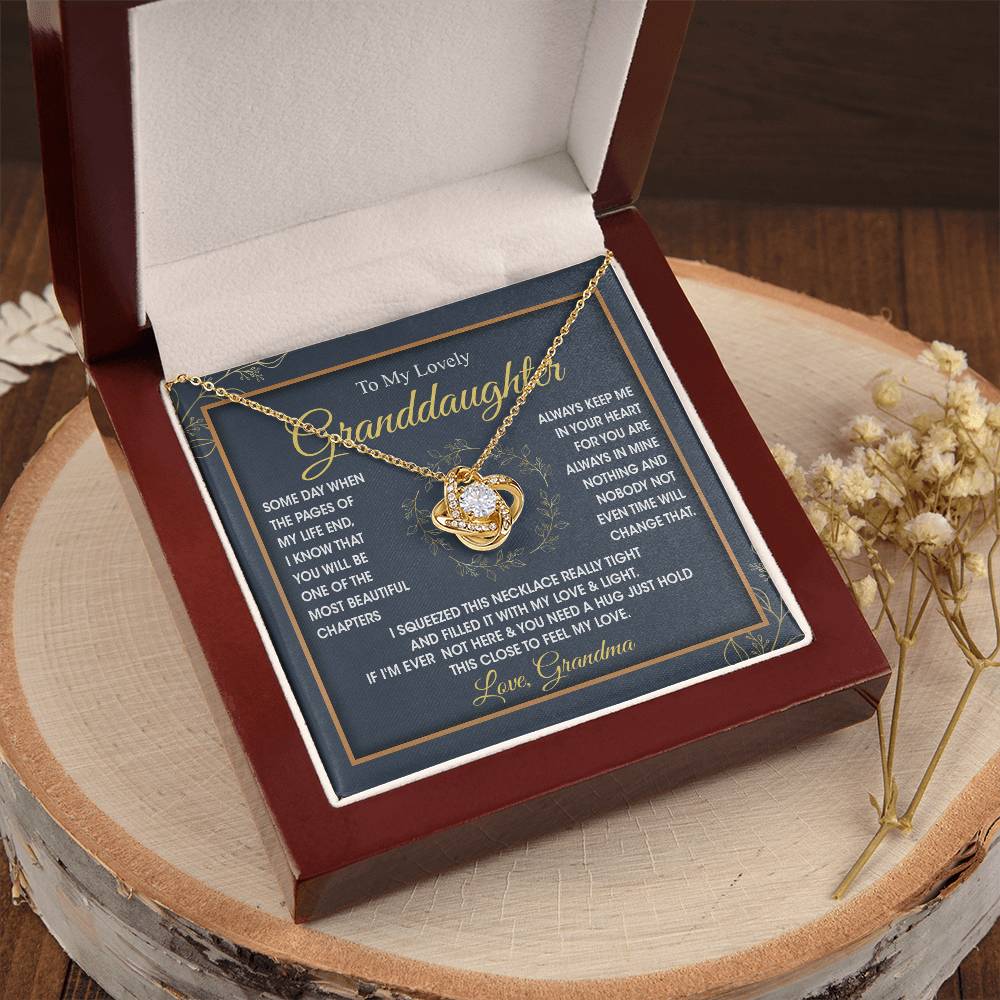 To My Lovely Granddaughter - You Will Be One Of The Most Beautiful Chapters Love Knot Necklace