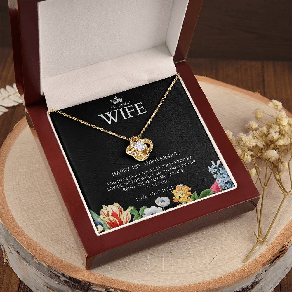 1 Year Anniversary Gift For Wife 1 Year Anniversary Gifts 1 Year Wedding Anniversary Gift Ideas 1St Wedding Anniversary Gift F(8) Love Knot Necklace