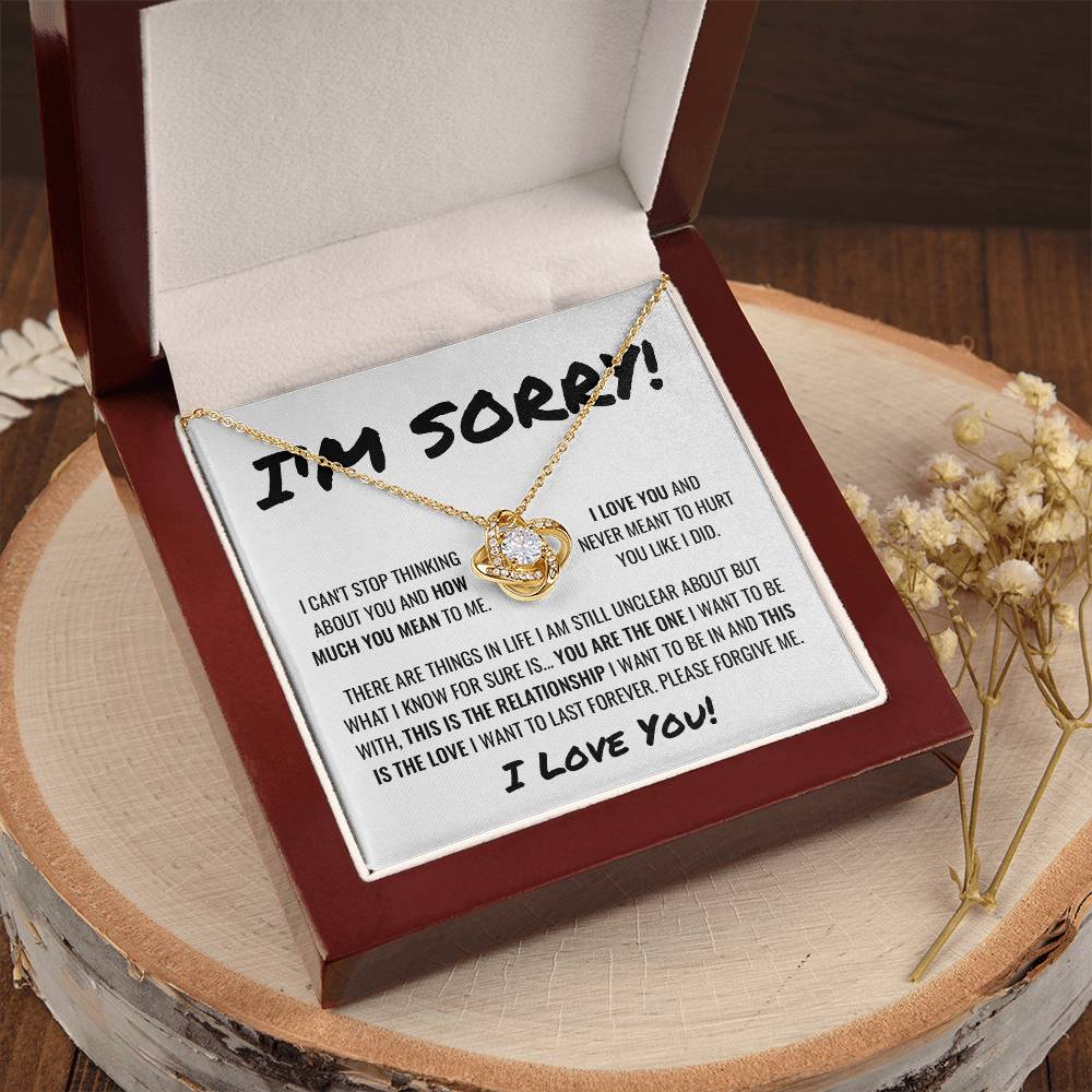 Sorry Apology Necklace 3 Love Knot Necklace