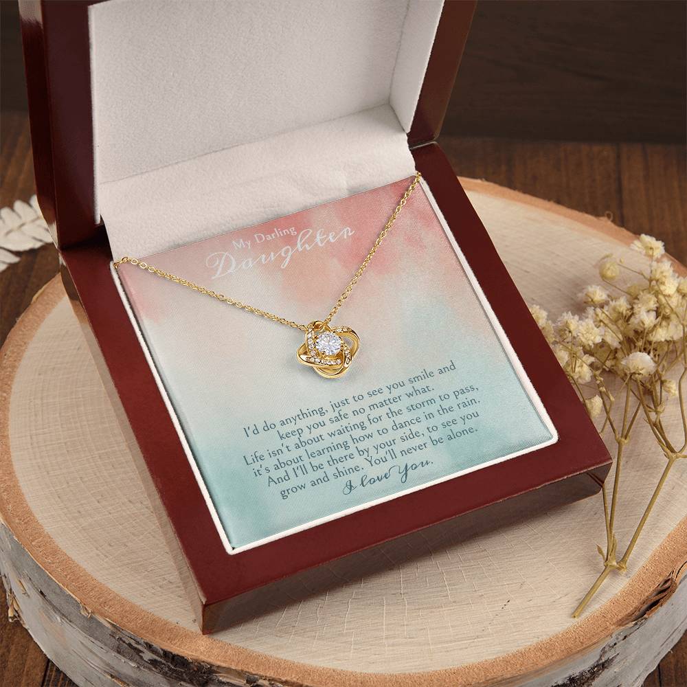 A Gift For A Daughter Love Knot Necklace - My Darling Daughter. Love Knot Necklace