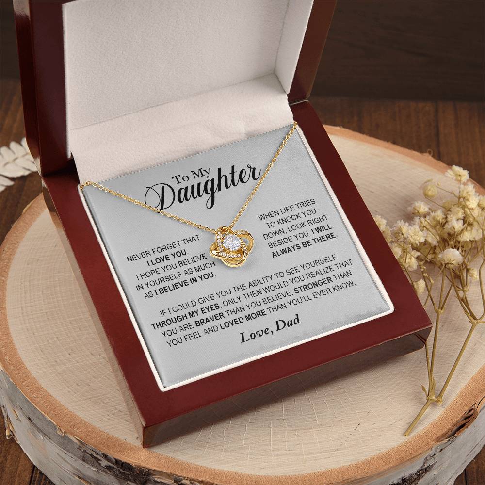 Daughter - Loved More Than You'll Ever Know - Ne Love Knot Necklace