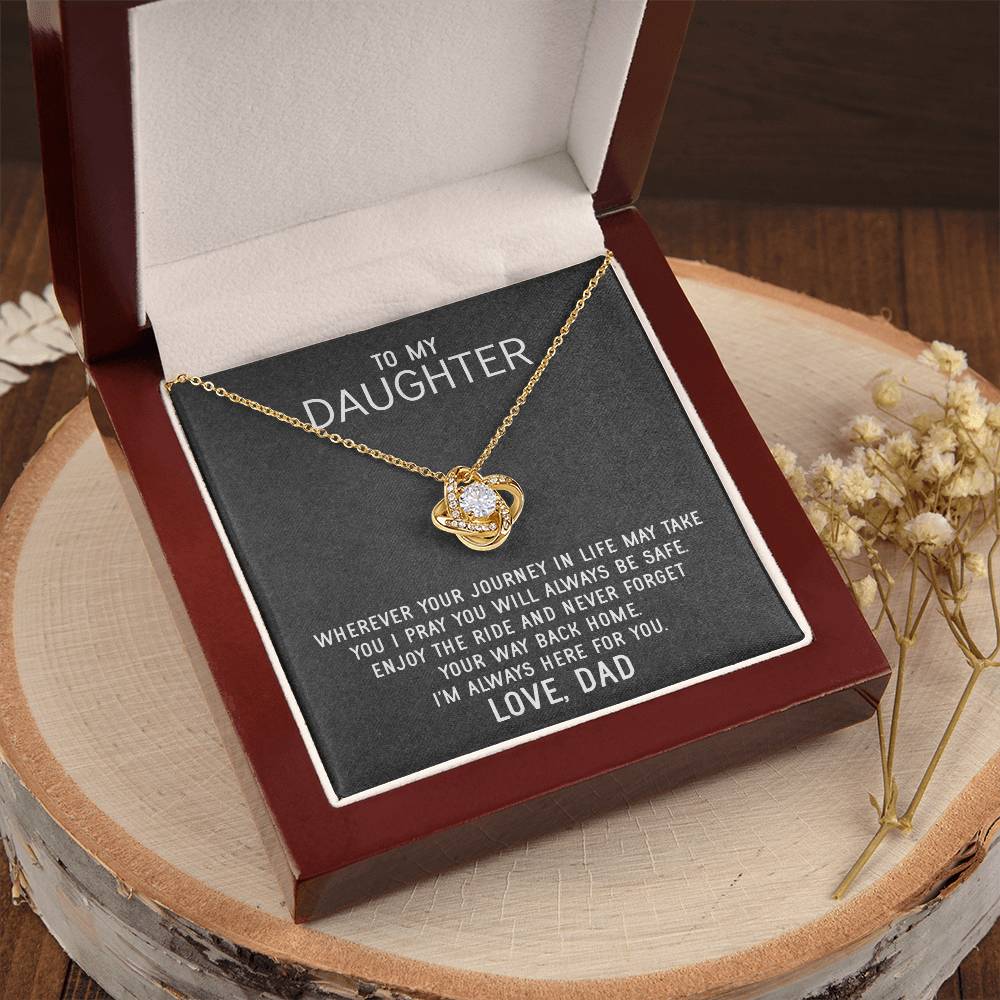 To My Daughter Necklace Gift From Dad Mothers Day Gift For Daughter From Father Sentimental Jewelry Gifts For Dad To Da Love Knot Necklace