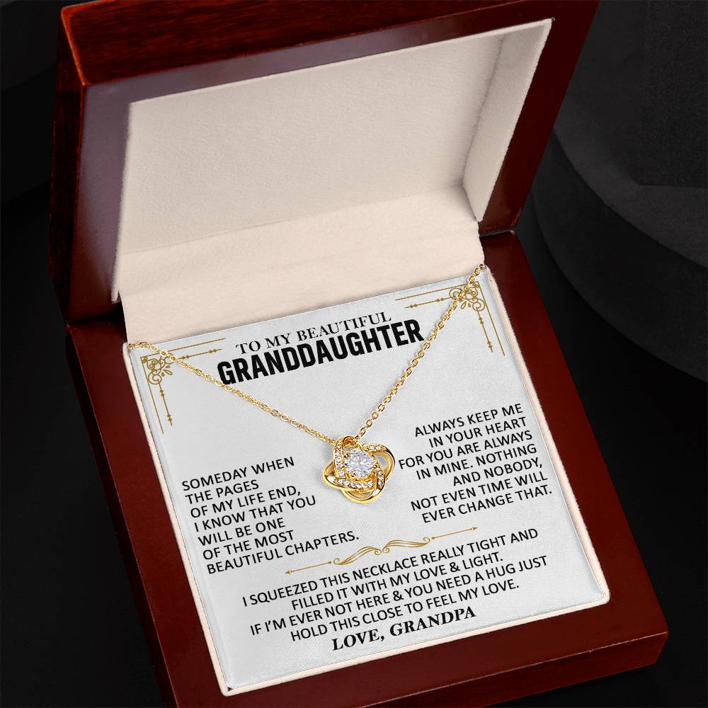To My Granddaughter - Love Knot Necklace Love Knot Necklace