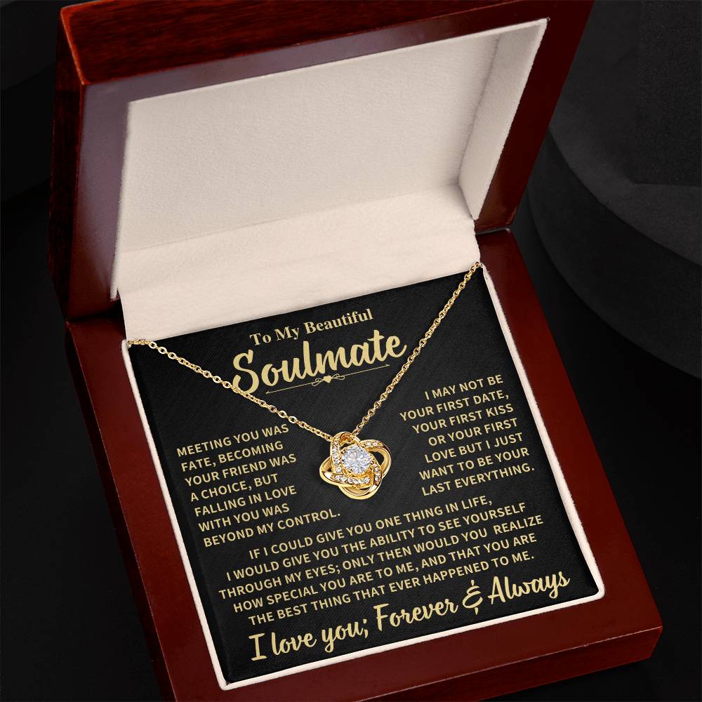 Beautiful Soulmate Gift, Meeting You Was Fate, Knot Necklace Love Knot Necklace
