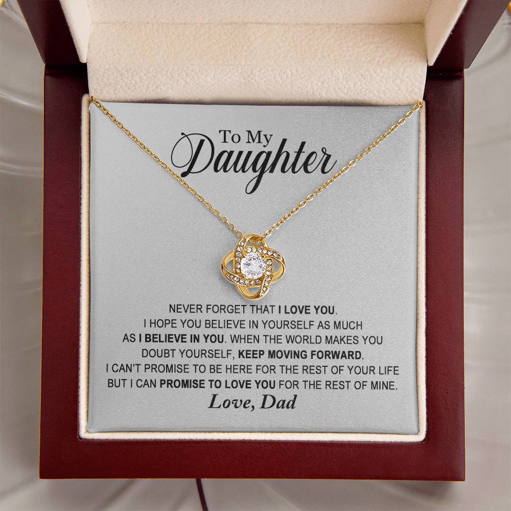 Daughter - Promise To Love You - Necklace Love Knot Necklace