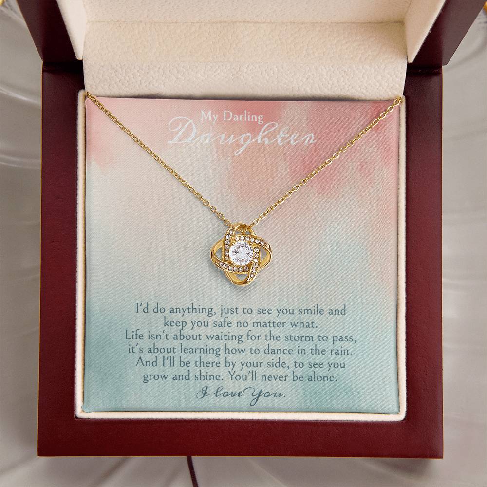 A Gift For A Daughter Love Knot Necklace - My Darling Daughter. Love Knot Necklace