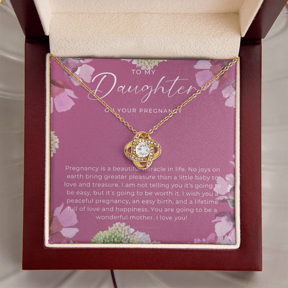 Pregnancy Gift For Daughter Expecting Mom Gift Pregnant Daughter Gift From Mom New Mom Baby Shower Gift  Love Knot Necklace