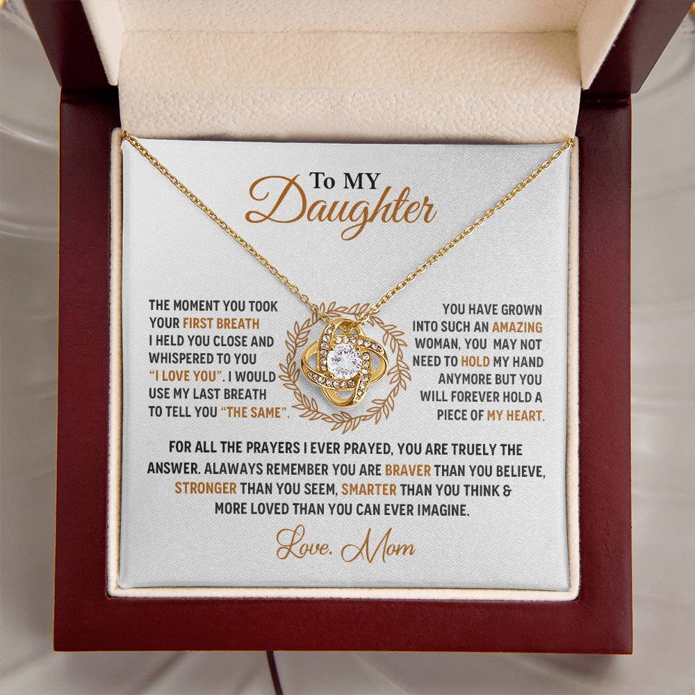 To My Daughter Love Knot Necklace💓 Love Knot Necklace