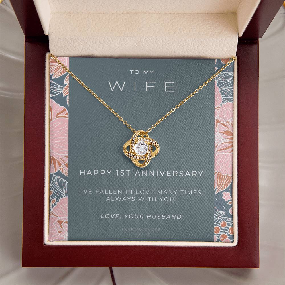 1 Year Anniversary Gift For Wife  1 Year Anniversary Gifts  1 Year Wedding Anniversary Gift Ideas  1St Wedding Anniversary Gift F(6) Love Knot Necklace