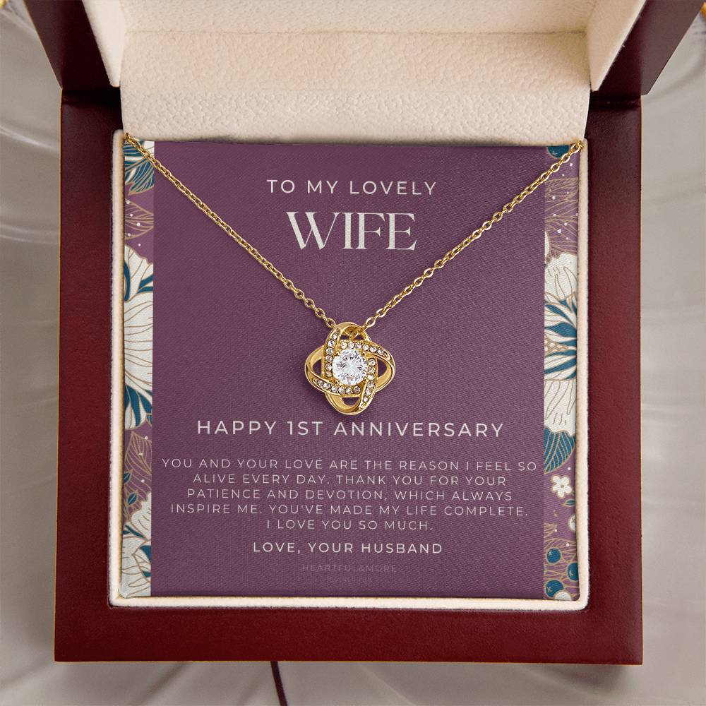 1 Year Anniversary Gift For Wife  1 Year Anniversary Gifts  1 Year Wedding Anniversary Gift Ideas  1St Wedding Anniversary Gift F(11) Love Knot Necklace